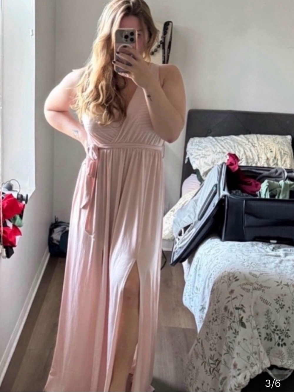 Elegant robe with side slit